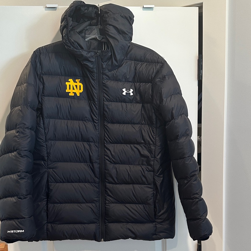 Under Armour Black Jacket with Gold Logo- Notre Dame